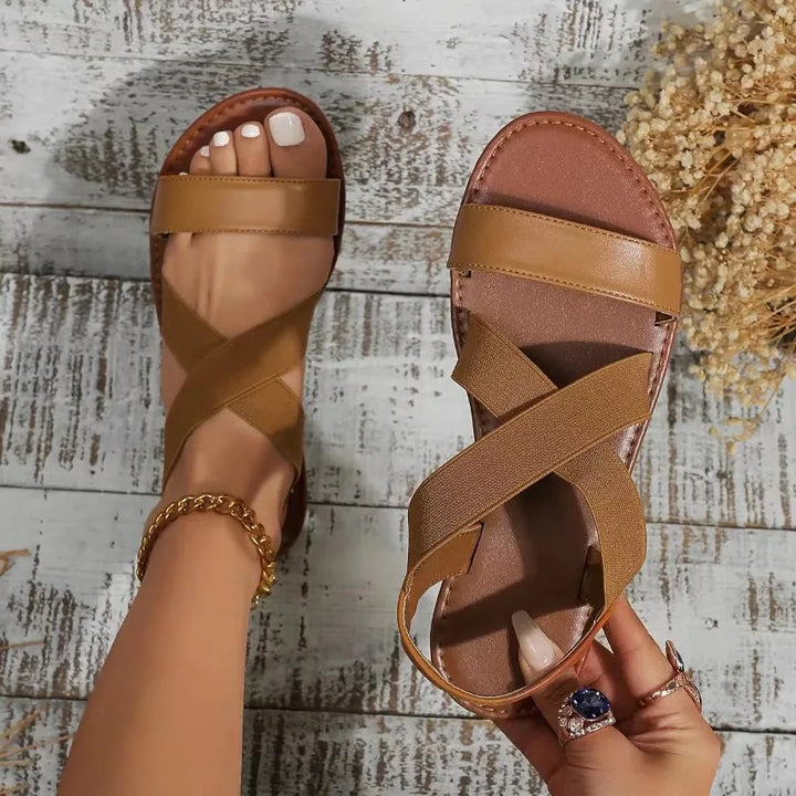 Aliana Brown Strap Sandals