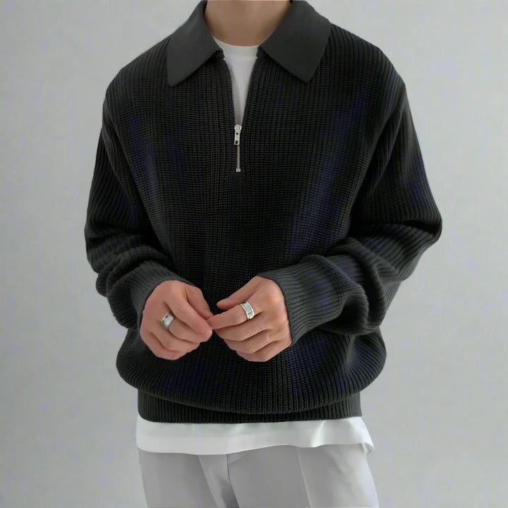 Hamilton Knitted Cotton Quarter-Zip