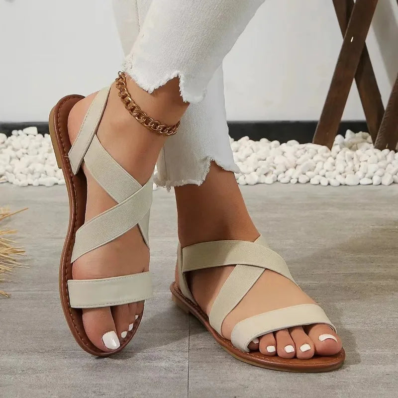 Aliana Beige Strap Sandals