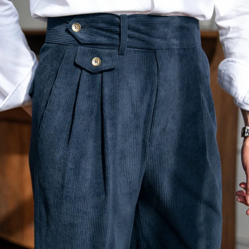 Langford Corduroy Pleated Trousers