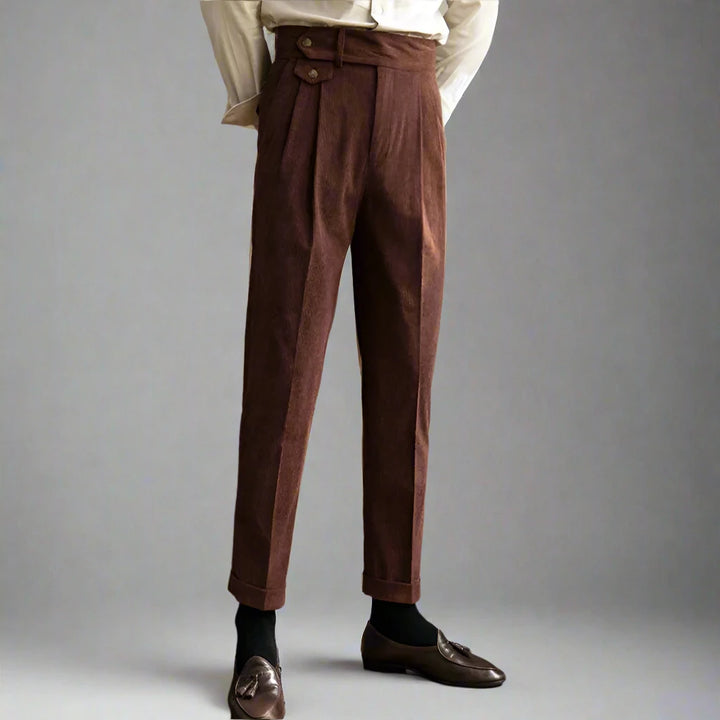 Langford Corduroy Pleated Trousers