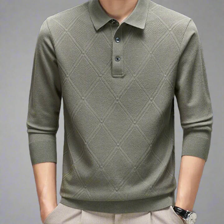 Verano - Wool Long Sleeve Polo Shirt