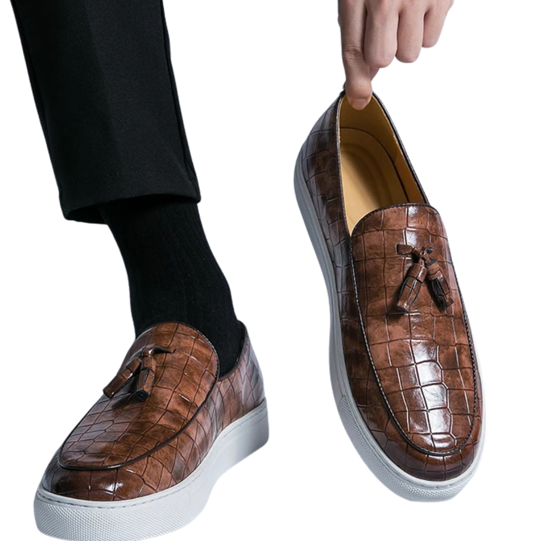 Langley Croc Tassel Loafers