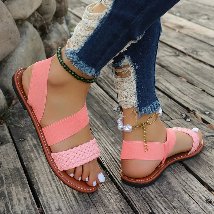 Haysun Pink Woven Sandals